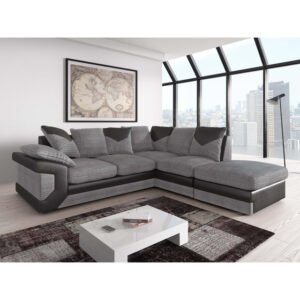 Dino Fabric And Leather Trim Corner Sofa
