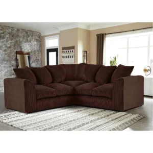 Chocolate 5 Seater Dual Arm Jumbo Cord Sofa